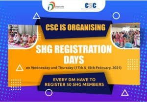 SHG Registration Days Through CSCs
