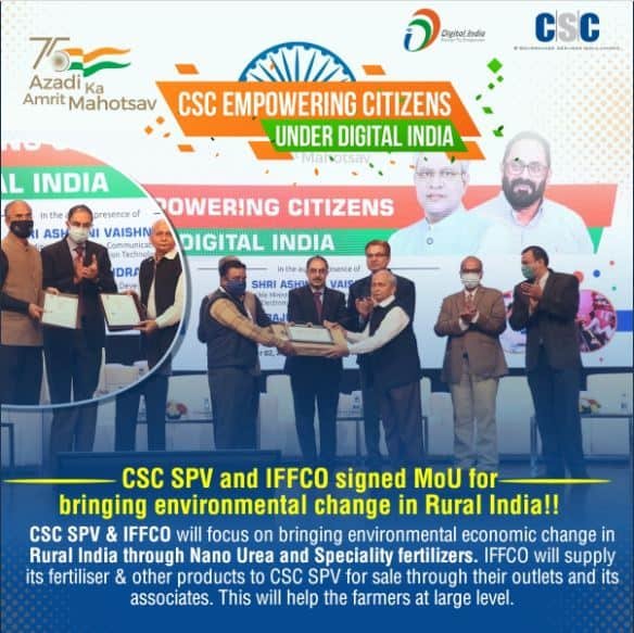 CSC SPV and IFFCO Signed MoU For bringing environmental change in Rural India